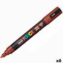 POSCA Marcador PC-5M Punta Bala Marrón Cacao (Set de 6)