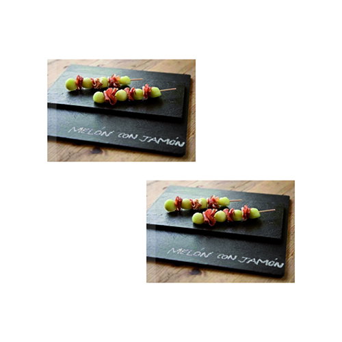 OMS Supizarra Plato Rectangular de Pizarra 25x15 cm (Set de 2)