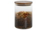 DKD Home Decor Set de 3 Botes de Borosilicato y Acacia (1,5L, 1,2L, 900ml)