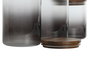 DKD Home Decor Set de 3 Botes de Borosilicato y Acacia (1,5L, 1,2L, 900ml)