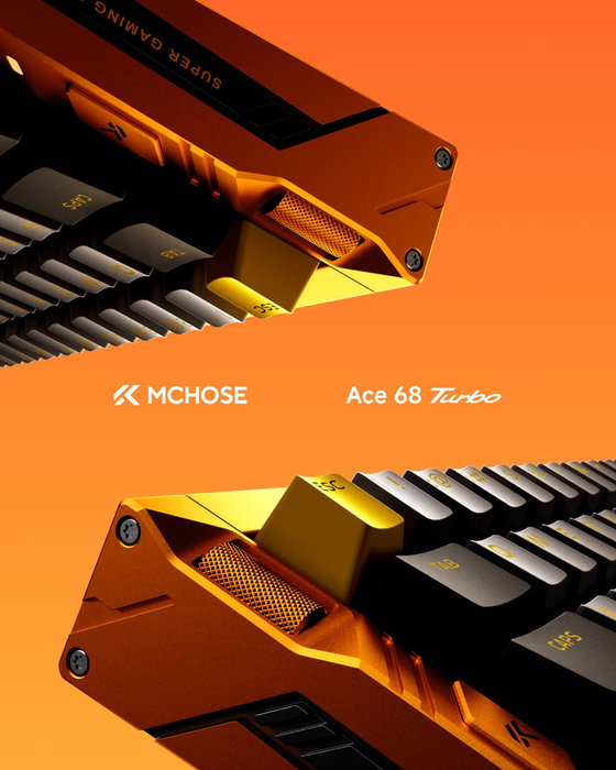 Mchose HW-Ace68 Turbo-9 Teclado mecánico inalámbrico 68 teclas RGB Naranja Layout polaco Mchose HW-Ace68 Turbo-9 Teclado mecánico inalámbrico 68 teclas RGB Naranja Layout polaco