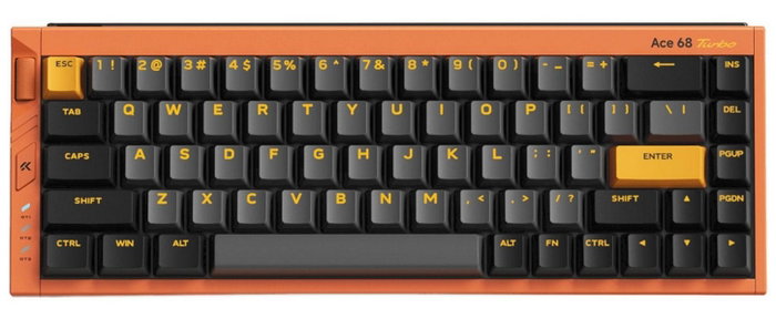 Mchose HW-Ace68 Turbo-9 Teclado mecánico inalámbrico 68 teclas RGB Naranja Layout polaco Mchose HW-Ace68 Turbo-9 Teclado mecánico inalámbrico 68 teclas RGB Naranja Layout polaco
