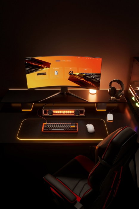 Mchose HW-Ace68 Turbo-9 Teclado mecánico inalámbrico 68 teclas RGB Naranja Layout polaco Mchose HW-Ace68 Turbo-9 Teclado mecánico inalámbrico 68 teclas RGB Naranja Layout polaco