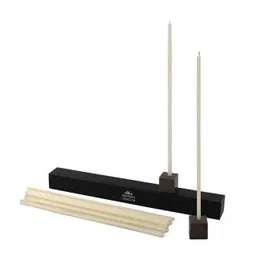 CERABELLA Set 20 Velas + 2 Candelabros N1 Blanca 0,5X24Cm