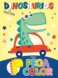 SALDAÑA, Dinosaurios con pegatinas - MEGA PEGA COLOR