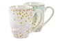 DKD Home Decor Mug Porcelana Rosa Verde Menta Blanco 380ml Apto Microondas Lavavajillas 8.5 x 9.5 x 12 cm (12 Unidades)