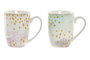 DKD Home Decor Tazas de Porcelana Glam Shengda, Surtido de Colores