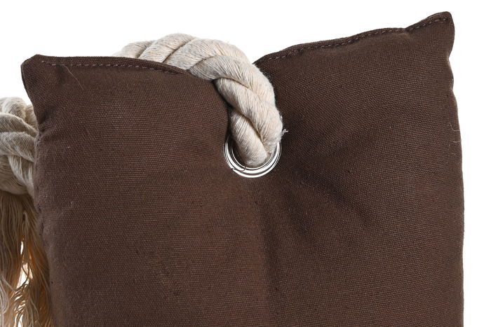 DKD Home Decor Sujetapuertas Mediterraneo Gris Marron Oscuro Poliester Arena 13 x 9 x 20 cm (2 Unidades)