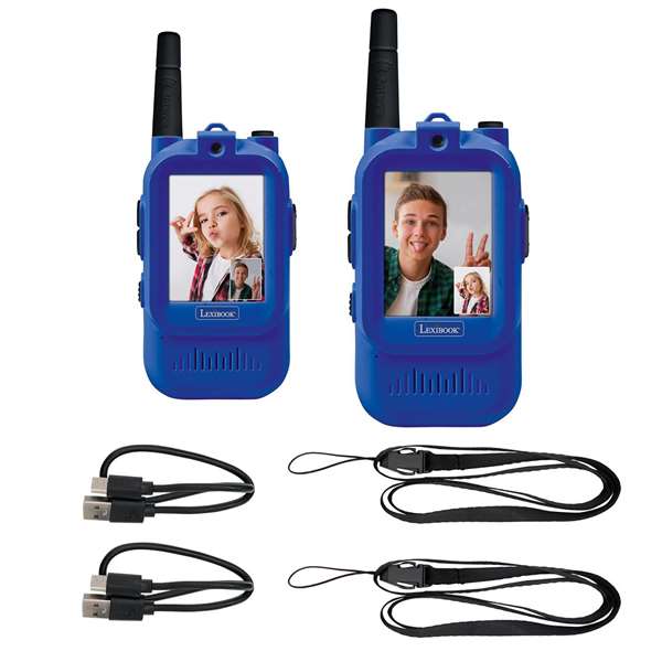 Lexibook Walkie Talkie con Pantalla para Videollamadas, Juguete Infantil con Sonido y Luces, para +3 años, Incluye Pilas Lexibook Walkie Talkie con Pantalla para Videollamadas, Juguete Infantil con Sonido y Luces, para +3 años, Incluye Pilas