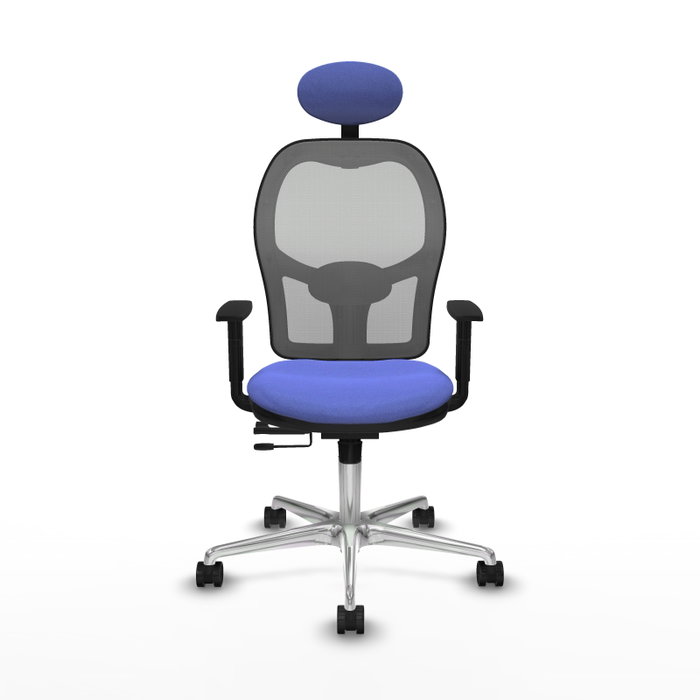 PIQUERAS Y CRESPO Silla de oficina Jorquera con mecanismo Sincro/Traslack, Azul claro y Gris