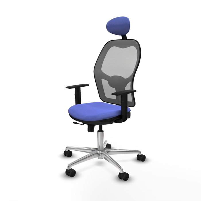 PIQUERAS Y CRESPO Silla de oficina Jorquera con mecanismo Sincro/Traslack, Azul claro y Gris