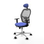 PIQUERAS Y CRESPO Silla de oficina Jorquera con mecanismo Sincro/Traslack, Azul claro y Gris