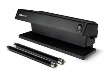 Safescan SAF45 Detector de Billetes Falsos - UV, 2 Lámparas, 6W, 220-240V, Negro