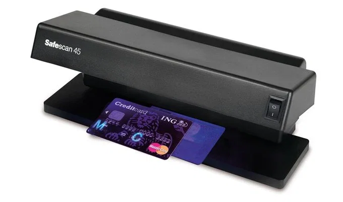 Safescan SAF45 Detector de Billetes Falsos - UV, 2 Lámparas, 6W, 220-240V, Negro