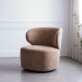 Sillón Giratorio Taupe Tejido-Madera 73 X 68 X 74 cm