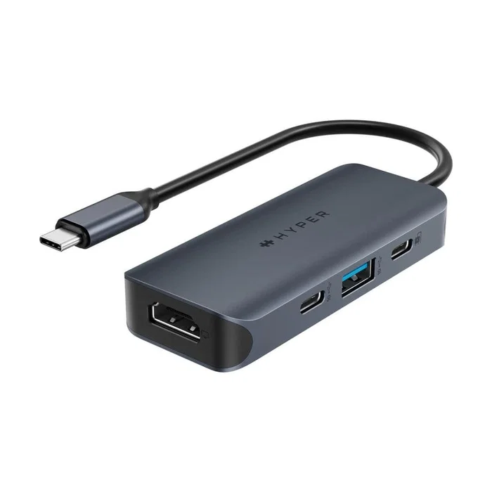 Hyper HyperDrive Next USB-C Hub 4 en 1, 4K 60Hz, 100W PD, Azul/Gris