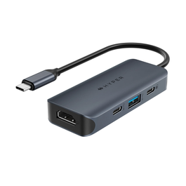 HYPER HD4001GL Hub de Interfaz USB 3.2 Gen 1 Type-C 10000 Mbit/s Azul, Gris