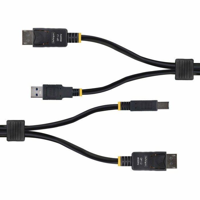 StarTech.com Cable KVM DisplayPort y USB 3.2 Gen 1, 1,8 m, 4K 60Hz, Negro