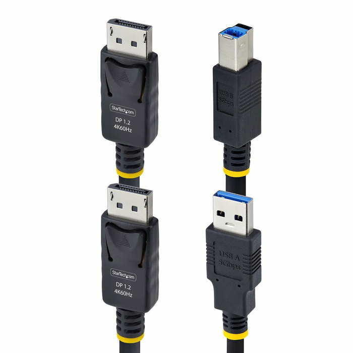 StarTech.com Cable KVM DisplayPort y USB 3.2 Gen 1, 1,8 m, 4K 60Hz, Negro