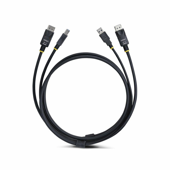 StarTech.com Cable KVM DisplayPort y USB 3.2 Gen 1, 1,8 m, 4K 60Hz, Negro