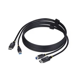 StarTech DU1226-KVM-CABLE Cable Combo KVM DisplayPort USB 3.2 Gen 1 5 Gbps 1.8 m Negro, Soporta 4K 60Hz HDR10 Audio, Compatible Universal