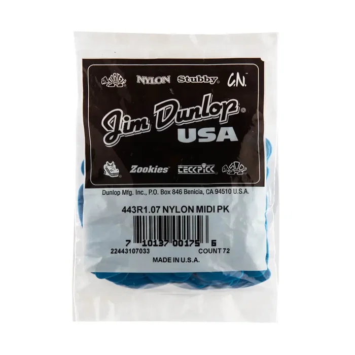 Dunlop Púas Nylon Midi Standard 1,07 mm (Pack de 72)