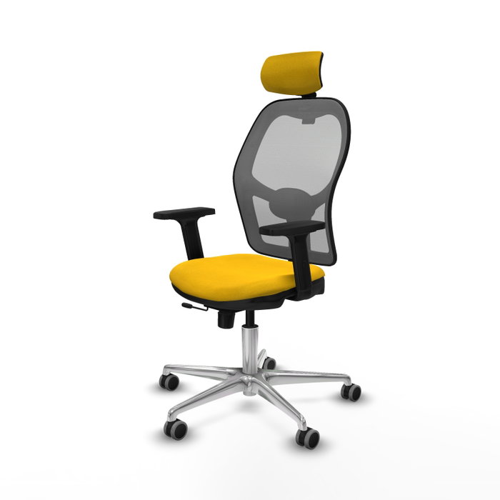 PIQUERAS Y CRESPO Silla de oficina Jorquera con mecanismo Sincro/Traslack, Amarillo y Gris