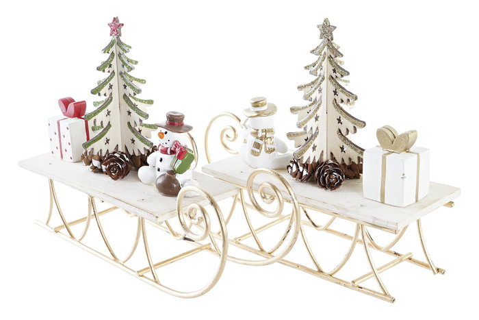 DKD Home Decor Figura MDF Metal Trineo Surtido 19x6x14 cm DKD Home Decor Figura MDF Metal Trineo Surtido 19x6x14 cm