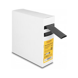 DeLOCK 19970 Tubo termorretráctil con adhesivo, 5 m x 20 mm, Negro