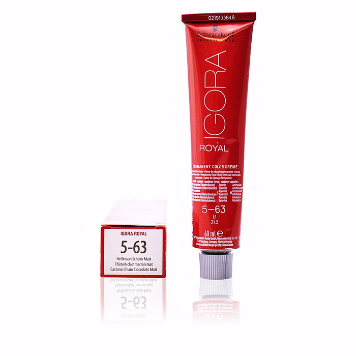 Schwarzkopf IGORA ROYAL #5-63 - Tinte Permanente Crema Color Castaño Caramelo para pelo - Cobertura hasta el 70% Canas - 60 ml Schwarzkopf IGORA ROYAL #5-63 - Tinte Permanente Crema Color Castaño Caramelo para pelo - Cobertura hasta el 70% Canas - 60 ml
