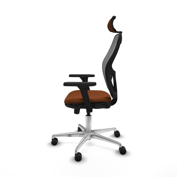 PIQUERAS Y CRESPO Silla de oficina Jorquera con mecanismo Sincro/Traslack, Marrón y Gris