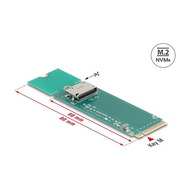 DeLOCK 64348 Convertidor M.2 Key M a 1 x OCuLink SFF-8612 DeLOCK 64348 Convertidor M.2 Key M a 1 x OCuLink SFF-8612