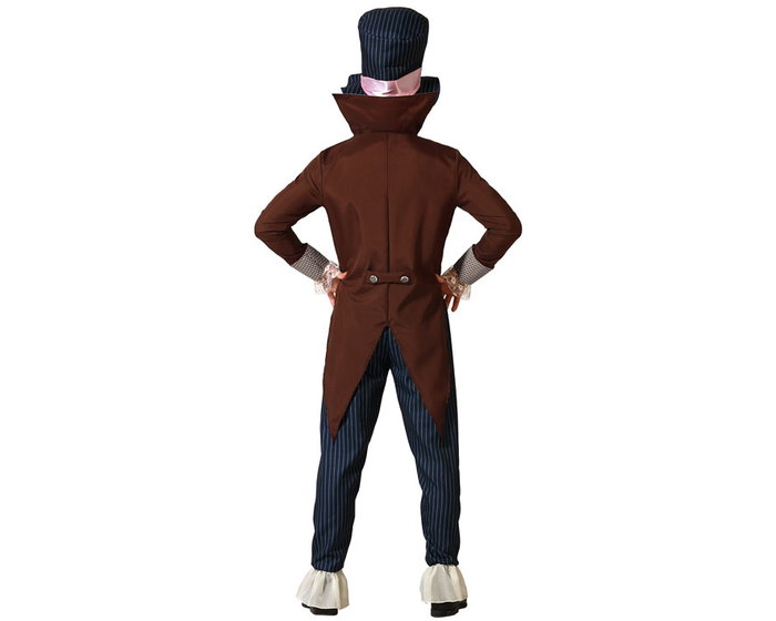 Otros Disfraz Adulto Hombre Sombrerero Loco de Alicia con Sombrero, Pajarita, Chaqueta y Pantalón Marrón - Tallas XS-S