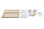 DKD Home Decor Tabla Aperitivo Navidad Tradicional Bambú Gres Verde Natural Blanco 20 x 25 x 8 cm Set 10 Piezas