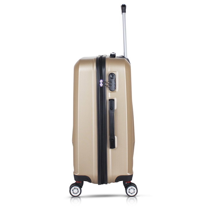 Zoozie Bags 7216 Maleta Dorada ABS Grande 76x48x30 cm 100L con Ruedas 360 y Cierre Codificado