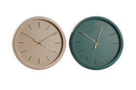 DKD Home Decor Reloj de Pared PVC Mate Surtido de 2 Unidades