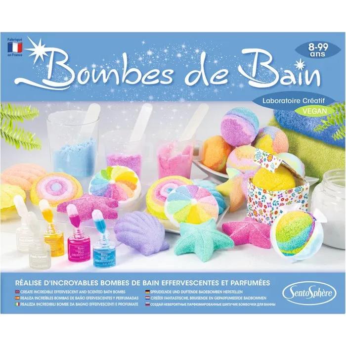 Sentosphere SEN3373910002257 - Kit de Bombas de Baño para Crear, Pastillas Efervescentes con Diferentes Formas, Actividad Manual a Partir de 8 Años