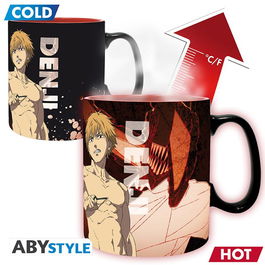 ABYstyle Taza Térmica de Cerámica Chainsaw Man 460ml, Cambia de Diseño con Calor, Denji & Aki, Licencia Oficial, Incluye Caja