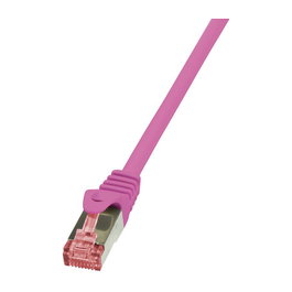 LogiLink Cable de parcheo Cat.6 S/FTP PrimeLine 0,25 m rosa