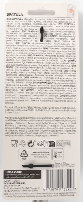 Masterchef Espatula Ranurada Inox y Silicona 34 cm (24 Unidades)