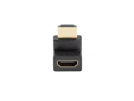 Lanberg Adaptador HDMI Macho Hembra Ángulo 4K Macho a Hembra Conector Dorado HDMI 2.0 PVC Negro