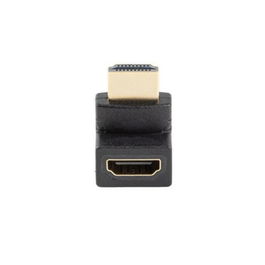Lanberg Adaptador HDMI Macho Hembra Ángulo 4K Macho a Hembra Conector Dorado HDMI 2.0 PVC Negro