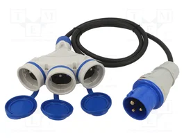 KEL Prolongador de alimentación H05RR-F 3G2,5mm2 1,5m Negro