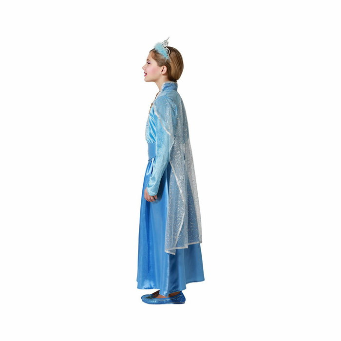 Disfraz Princesa Azul Infantil para Niños de 3-4 Años con Vestido, Capa y Cinturón