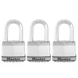 Master Lock Juego de 3 candados M5eurtrilf - Muy Alta Seguridad - Acero Templado - Uso Exterior