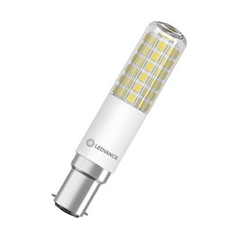 OSRAM LED SPECIAL T 8W E27 Claro B15d Regulable - Bombilla LED TSLIM 75 DI, 8W (Equivalente 75W), 1055 lm, Blanco Cálido 2700K, Base BA15d, 15000h