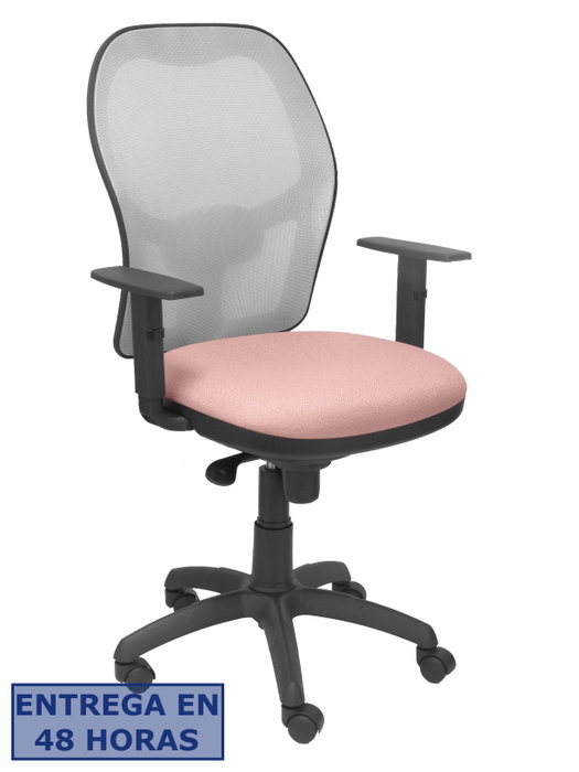 Piqueras Y Crespo Silla Jorquera con Mecanismo Sincro, Asiento Rosa y Respaldo Gris