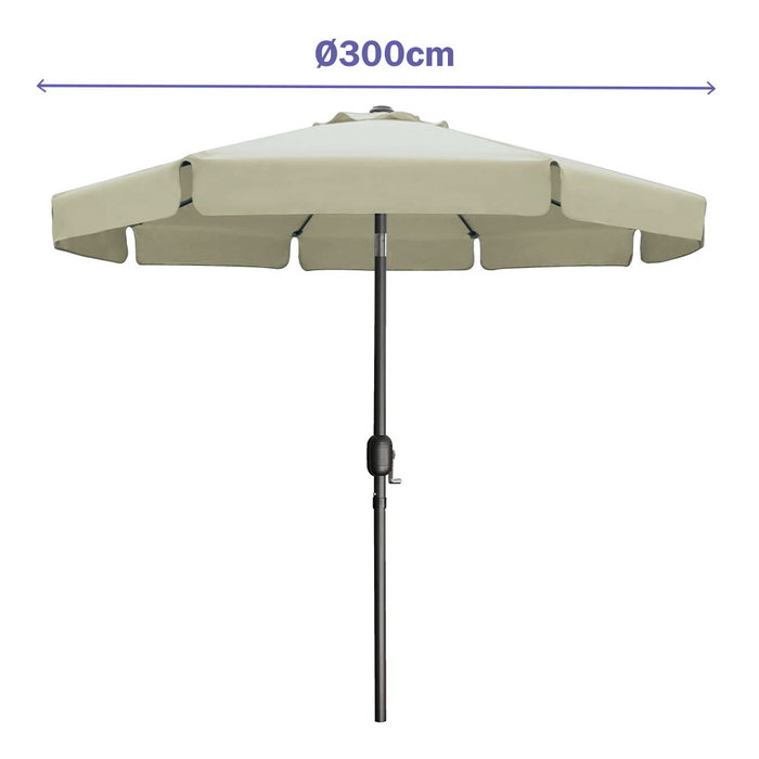Marbueno Sombrilla Acero 8 Varillas D300 cm Polyester Beige Jardin, Piscina y Terraza 10490 Marbueno Sombrilla Acero 8 Varillas D300 cm Polyester Beige Jardin, Piscina y Terraza 10490