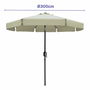 Marbueno Sombrilla Acero 8 Varillas D300 cm Polyester Beige Jardin, Piscina y Terraza 10490