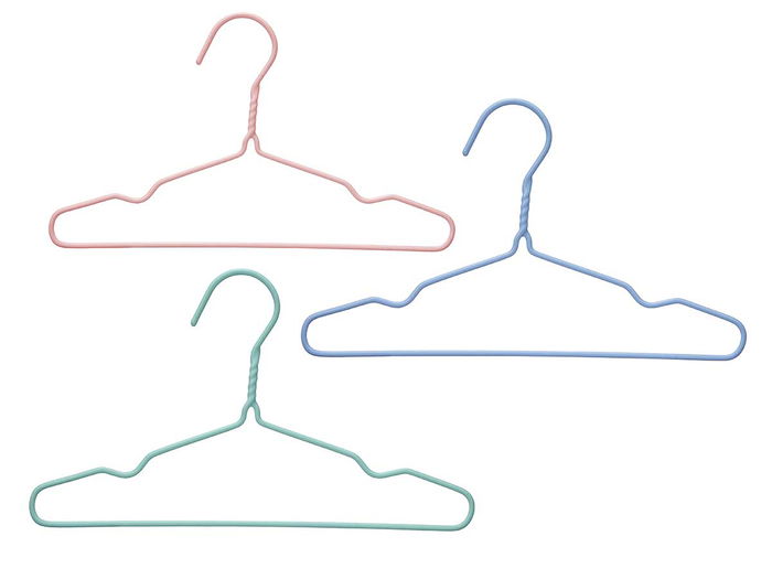 Kipit Set 8 Perchas Infantiles Metalicas con Silicona Surtido 29.5 x 18 x 2.5 cm (Set de 24)